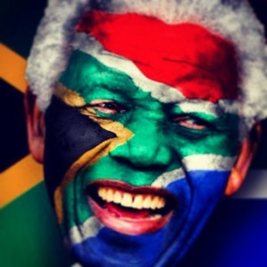 Nelson Mandela, South African flag bearer www.SouthAfricanTvAds.com