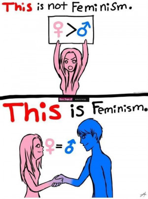 ... doodle suggesting that feminism is for the equality of men and women