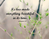 Ecclesiastes 3 Art He Made Everything Beautiful Time Print Scripture V ...