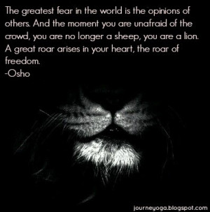 Osho Lion Quotes Opinions of others osho quote