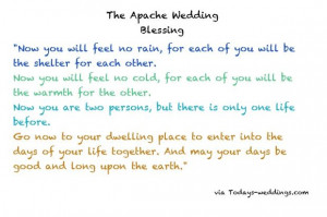 Apache Wedding Vow Blessing - we had this at our wedding