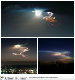 Rocket launches at sunset or sunrise produce a light show known as ...