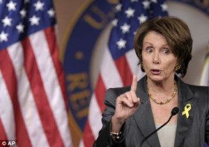 Wants out: House Minority Leader Nancy Pelosi gestures during a news ...