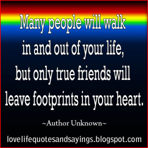 Many People Will Walk In And Out of Your Life..
