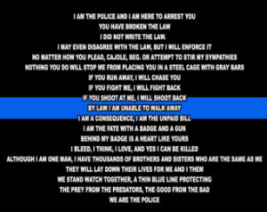 Police officer creed panel