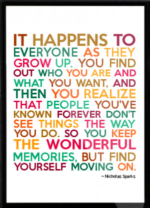 ... as they grow up you find out who you are and what you want and then