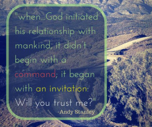 When God initiated his relationship with mankind, it didn't begin with ...