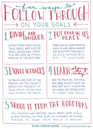 Ways to follow through on your goals