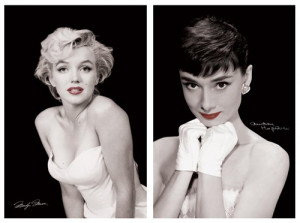 Marilyn Monroe and Audrey Hepburn CLASSIC BEAUTY Red Lips 2 Poster ...