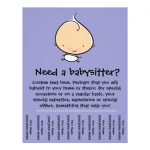 Babysitting promotional tear sheet flyer by Character_Company