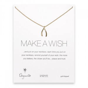 Dogeared 'make a wish large wishbone gold dipped reminder necklace' $ ...