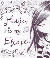 Music is my Escape by Roseduckee13