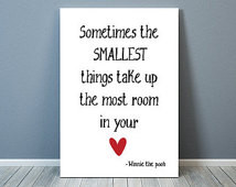 INSTANT DOWNLOAD Pooh quote - Small est things Poster Print Art - Jpg ...
