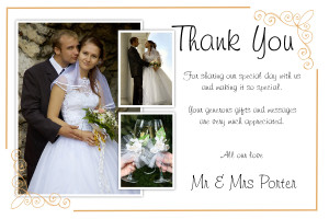 ... about 50 Personalised Wedding Thankyou Thank you PHOTO cards N184