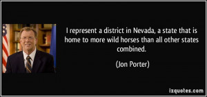 represent a district in Nevada, a state that is home to more wild ...