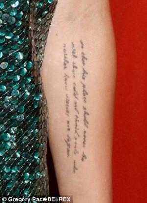 Miley got her first tattoo at just 17-years-old when she had the words ...