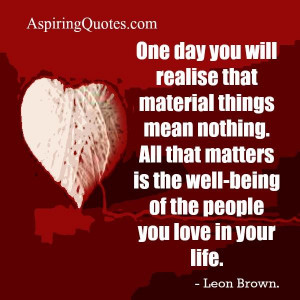 One day you will realize