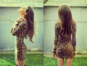 beautiful, body, cheetah print, girl, legs, leopard print, mini dress ...
