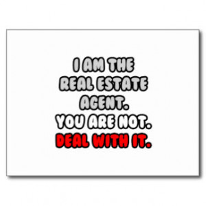 Deal With It ... Funny Real Estate Agent Post Card