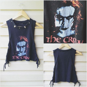 ... Crow Brandon Lee Eric Draven Laced Studded Crop Top S on Etsy, $24.00