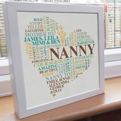 Printed grandparent gift. Personalised word art. by AliChappellUK, £ ...