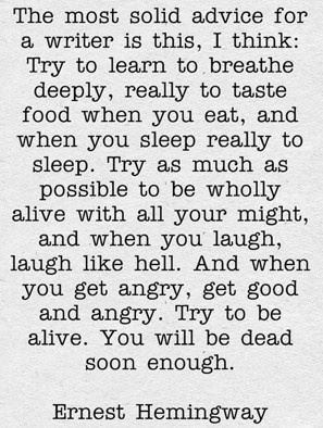 Hemingway quote on writing