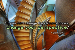 If you can’t change the circumstances, change your perspective ...