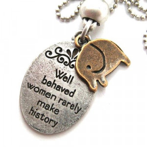 > Products > Elephant Animal Pendant Necklace in Silver with Quote ...