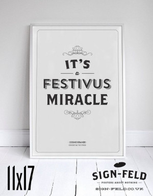 ... Miracle Poster 11x17 - Seinfeld Quote Print - Vintage Retro Typography