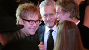Michael Douglas supports Elton John AIDS Foundation