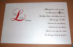 In Loving memory” on programs…need help please | Weddings ...