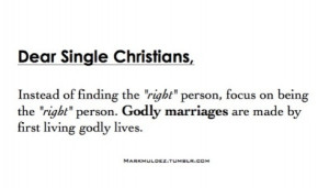 Single Christians...