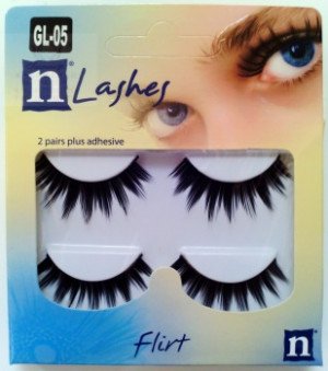 High quality 2 false eyelashes gl05 dense natural black cross bare ...