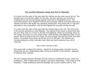 The conflict between good and evil in Macbeth.