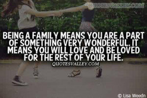 Being A Family Means You Are A Part Of Something Very Wonderful