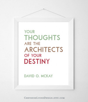Thoughts - David O. Mckay Typographic Digital PDF download, LDS Quote ...