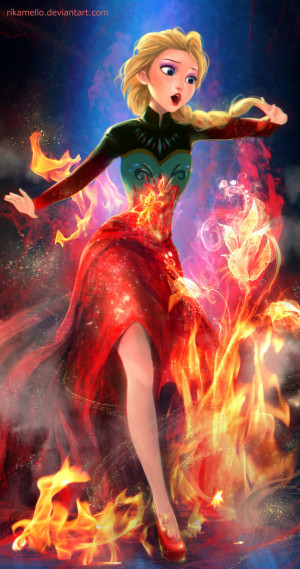 If Elsa Is The Queen Of The Flame by bluum2477