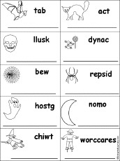 unscramble halloween words unscramble the halloween words and then ...