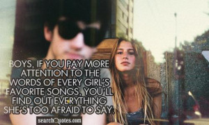 you pay more attention to the words of every girl s favorite songs you ...