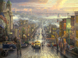 Thomas Kinkade The Heart of San Francisco Painting