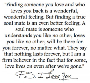 ... ahern, destiny, forever, love, ps i love you, quote, soul mate, text