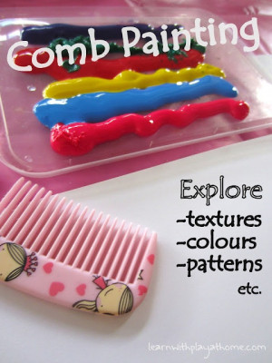 Comb Painting - Fine Motor, Sensory, Language Development, Colors ...