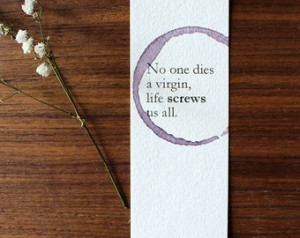 ... , Pessimistic Quote Art, Funny Gift, Rustic Bookmark, Reading Gift