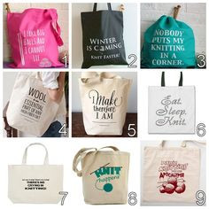 tote your favourite knitting quote more diy quotes knits bags quotes ...