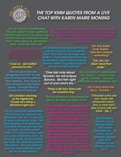 The top KMM quotes from a live chat with Karen Marie Moning. More