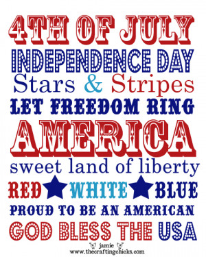 4th of July Word Art***Free Printable}