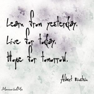 Albert Einstein Quote: Learn from yesterday, live for today, hope for ...