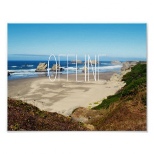 Offline funny quote wanderlust beach ocean travel poster