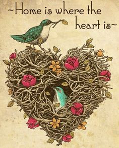 Home is where the heart is.Great #quotes on #home vintage heart ...
