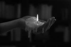 burn, candle, hand, light, melt